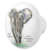 Alleen olifanten hebben slagtanden nodig keramische knop (Rechts)