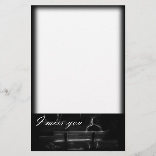 Alleen op een Park Bench Briefpapier (Voorkant)