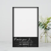 Alleen op een Park Bench Briefpapier (Staand voorkant)