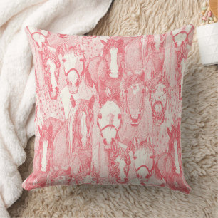 alleen paarden roze half parel kussen