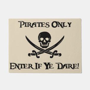 Alleen Piraten - Voer desgewenst in! - Jolly Roger Deurmat