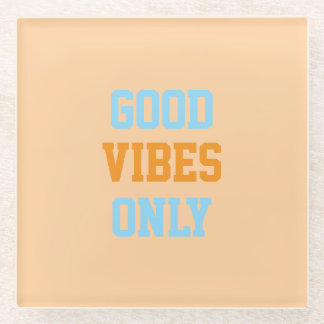 Alleen Positieve Vibes Inspirerend Glazen Onderzetter