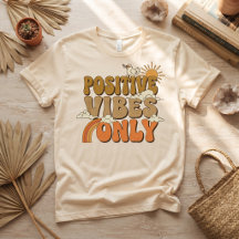 Alleen Positieve Vibes Retro Groovy Zonneschijn T-