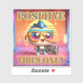 Alleen retro-positieve vibes, verspreid positivite sticker (Vel)