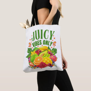 Alleen sappige vibraties: vers fruit en een gezond draagtas