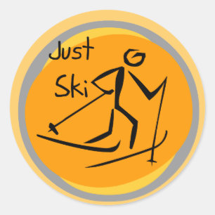 Alleen Ski T-shirts en cadeautjes Ronde Sticker