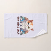 Alleen slechte vibes - Fierce Cat & Skulls Gothic Bad Handdoek (Handdoek)