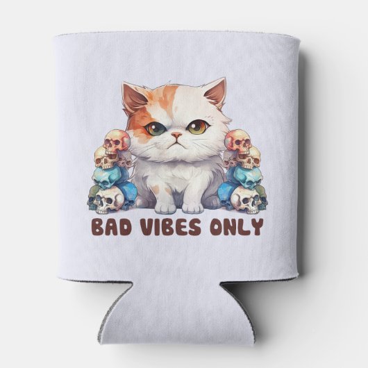 Alleen slechte vibes - Fierce Cat & Skulls Gothic Blikjeskoeler (Achterkant)