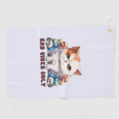 Alleen slechte vibes - Fierce Cat & Skulls Gothic Golfhanddoek (Horizontaal)
