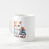 Alleen slechte vibes - Fierce Cat & Skulls Gothic  Koffiemok (Voorkant links)