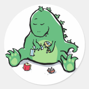 alleen spelen ronde sticker