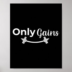 Alleen sportzaal winst gewichtheffen bodybuilding poster