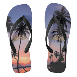 Alleen strandstemming paar teenslippers