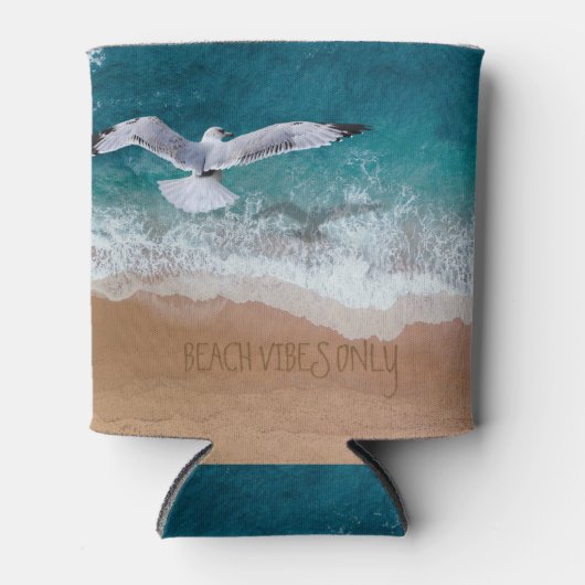 Alleen strandvibes (of aangepaste tekst) blikjeskoeler (Voorkant)