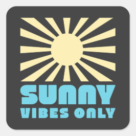 Alleen Sunny Vibes – Bold Retro Sunshine Graphic Vierkante Sticker