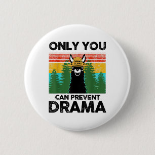 Alleen u kunt Drama Llama Camping F voorkomen Ronde Button 5,7 Cm