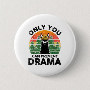 Alleen u kunt Drama Llama Camping T voorkomen Ronde Button 5,7 Cm
