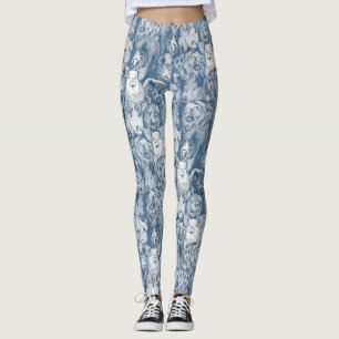 alleen varkens kobalt denim leggings