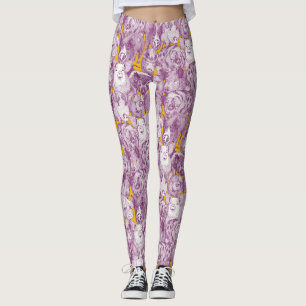 alleen varkens paars geel leggings