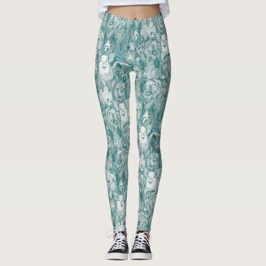 alleen varkens viridian turquoise leggings (Voorkant)