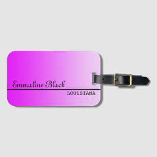 Alleen verlopen Kleur - neonroze + uw idee Bagagelabel