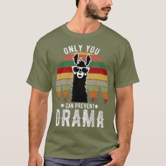 Alleen Vintage je kunt drama Llama cadeau voorkome T-shirt