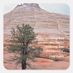 Alleen voetafdrukken laten - Chief Seattle Quote Vierkante Sticker