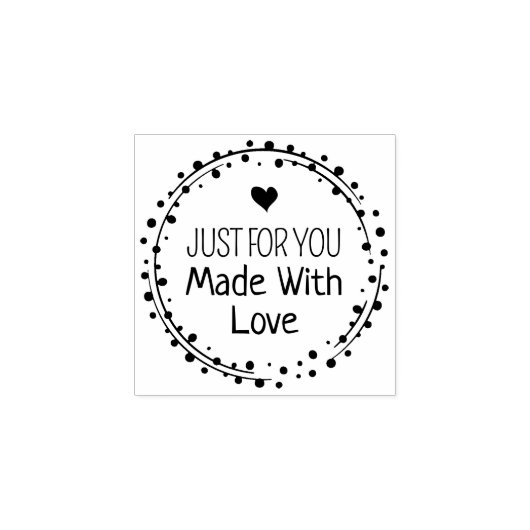 Alleen voor jou, gemaakt met liefde, kleine bedrij 	rubberstempel (Afrduk)