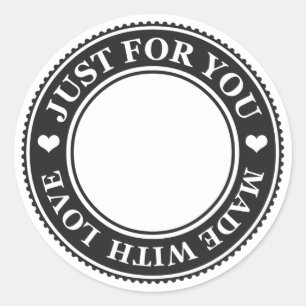 Alleen voor jou Made met Love Black en White Ronde Sticker