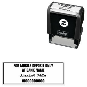 Alleen voor mobiele storting Cursieve naam bankrek Zelfinktende Stempel