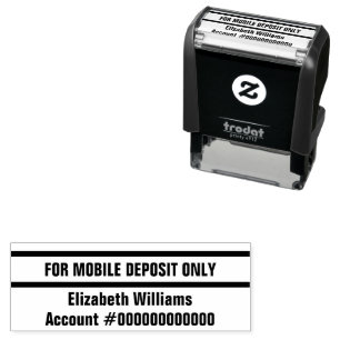Alleen voor mobiele stortingsnaam bankrekeningnumm zelfinktende stempel