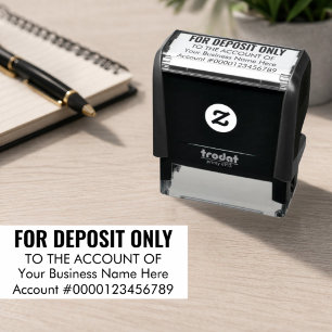 Alleen voor storting Basis kantoor bank aangepast Zelfinktende Stempel