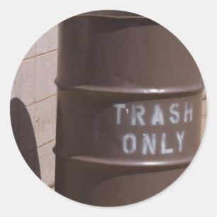 Alleen vuilnisbak ronde sticker