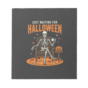 Alleen wachten op Halloween Skelet Ontwerp_1 Notitieblok