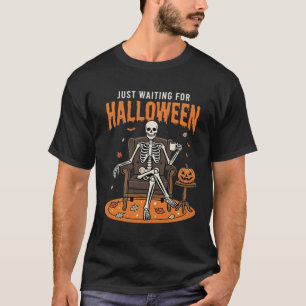 Alleen wachten op Halloween Skelet Ontwerp_1 T-shirt
