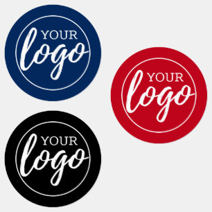 Alleen zakelijke Logo met blauwe rode zwarte achte Labels