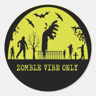 Alleen Zombie Vibes Ronde Sticker