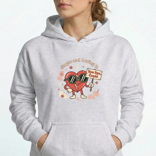 Alleenstaand en er van Genietend Retro Grappige Pu Hoodie