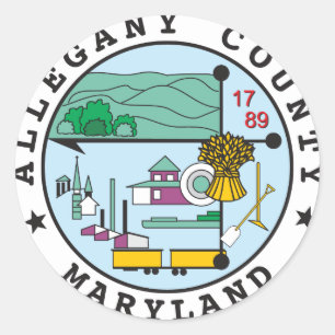 Allegany county seal ronde sticker