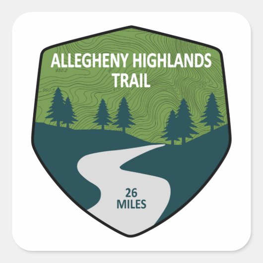 Allegheny Highlands Trail Vierkante Sticker (Voorkant)