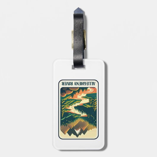 Allegheny River Pennsylvania Kleuren Bagagelabel (Achterkant verticaal)