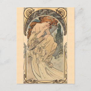 Allegorie de la Musique door Alphonse Mucha Briefkaart