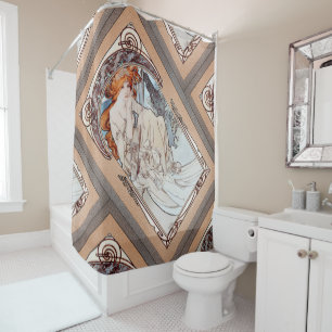 Allegorie de la Musique door Alphonse Mucha Douchegordijn