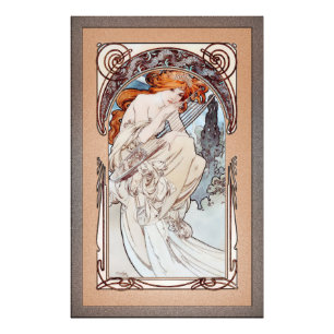 Allegorie de la Musique door Alphonse Mucha Foto Afdruk