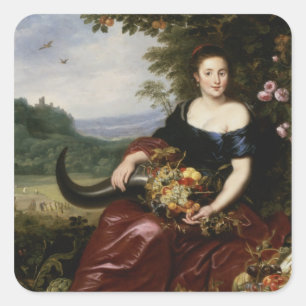 Allegorie van de Aarde Vierkante Sticker