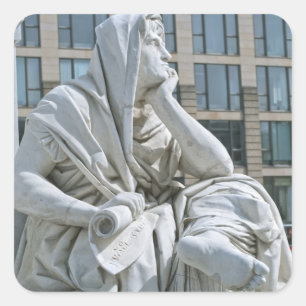 Allegorie van Filosofie van Schiller Monument in B Vierkante Sticker