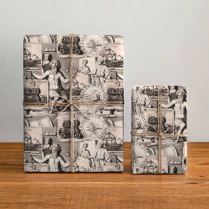 Allegorieën van de Oudheid Dark Academia Collage Cadeaupapier