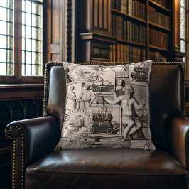Allegorieën van de Oudheid Dark Academia Collage Kussen