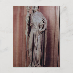 Allegorische kerkfiguur die een krijgsraad vasthou briefkaart