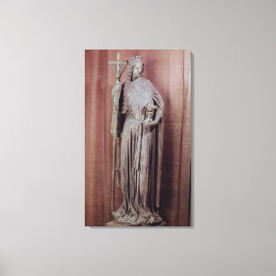 Allegorische kerkfiguur die een krijgsraad vasthou canvas afdruk